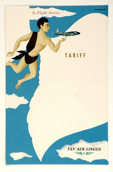 Artist: b'Bainbridge, John.' | Title: b'Aer Lingus in flight service tariff.' | Date: (1950's)