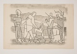 Artist: b'Hirschfeld Mack, Ludwig.' | Title: bExecution [recto]; (Study for 'Execution') [verso] | Date: (1950-59?) | Technique: b'transfer print (recto)'