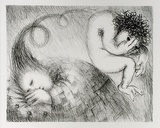 Artist: b'BOYD, Arthur' | Title: b'St Francis when young dreaming of a hunchback.' | Date: (1965) | Technique: b'lithograph, printed in black ink, from one plate' | Copyright: b'Reproduced with permission of Bundanon Trust'