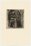 Artist: b'HANRAHAN, Barbara' | Title: b'Daphnis and Ganymede' | Date: 1961 | Technique: b'drypoint, printed in black ink with plate-tone, from one plate'