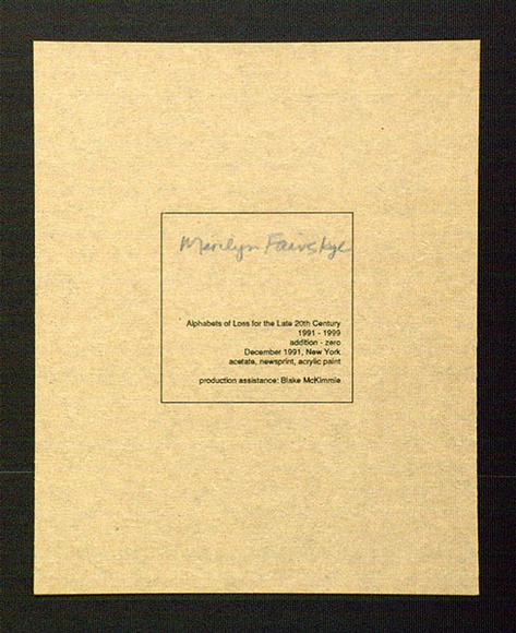 Artist: Fairskye, Merilyn. | Title: Last page (brown paper). | Date: 1991 | Copyright: © Merilyn Fairskye