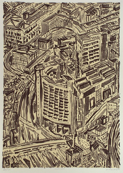 Artist: b'Crawford, Marian.' | Title: b'Northwest' | Date: 1996, October | Technique: b'lithograph, printed in black ink, from one stone; cream tint'