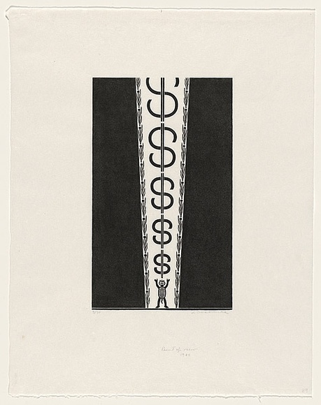 Artist: b'Groblicka, Lidia.' | Title: b'Point of view' | Date: 1988 | Technique: b'woodcut, printed in black ink, from one block'