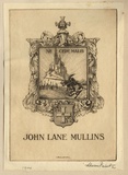 Artist: FEINT, Adrian | Title: Bookplate: John Lane Mullins. | Date: 1924 | Technique: etching, printed in brown ink with plate-tone, from one plate | Copyright: Courtesy the Estate of Adrian Feint