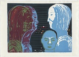 Artist: b'Keky, Eva.' | Title: b'Night Talk' | Date: 1965 | Technique: b'screenprint, printed in colour, from multiple stencils'