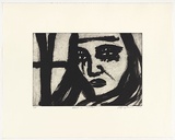 Artist: Harris, Jeffrey. | Title: Head in winter | Date: 1999 | Technique: sugar-lift etching, printed in black ink, from one plate