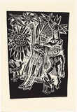 Artist: b'HANRAHAN, Barbara' | Title: b'Falling girl' | Date: 1988 | Technique: b'linocut, printed in black ink, from one block'