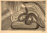 Artist: b'Green, Eddie.' | Title: b'Rainbow serpent' | Date: 1995, August | Technique: b'linocut, printed in black ink, from one block'