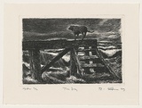 Artist: AMOR, Rick | Title: The dog | Date: 1999, February | Technique: etching, printed in black ink, from one plate | Copyright: Image reproduced courtesy the artist and Niagara Galleries, Melbourne