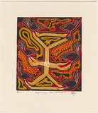 Artist: b'Davis-King, Graham.' | Title: b'Midjaangaay - Robin redbreast' | Date: 2007 | Technique: b'linocut, printed in colour, from three blocks'