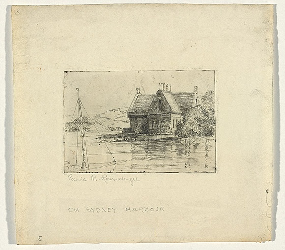 Artist: b'Rosenstengel, Paula.' | Title: b'On Sydney Harbour' | Date: c.1930 | Technique: b'etching, printed in black ink, from one plate'