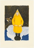 Artist: Robinson, William. | Title: Self portrait with goose feathers | Date: 2004 | Technique: lithograph, printed in colour, from multiple stones