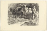 Artist: Dyson, Will. | Title: The waggon-loading post, Vaux. | Date: 1918 | Technique: lithograph, printed in black ink, from one stone