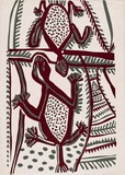 Artist: Sukoro. | Title: Twin lizards | Date: September 1968 | Technique: screenprint, printed in brown and green, from two screens