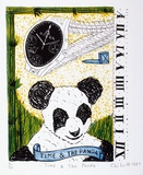 Artist: Chilcott, Gavin. | Title: Time and the panda. | Date: 1987 | Technique: lithograph, printed in colour, from multiple stones