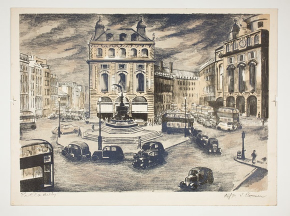 Artist: b'Courier, Jack.' | Title: b'Piccadilly.' | Technique: b'lithograph, printed in black ink, from one stone [or plate]'