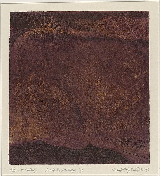 Artist: b'Hodgkinson, Frank.' | Title: b'Inside the landscape IV' | Date: 1971 | Technique: b'hard ground etching and deep etching, printed by the oil viscosity method, from one plate'