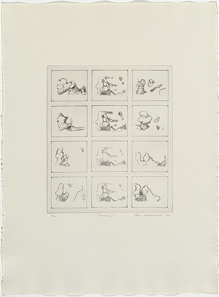 Artist: b'MADDOCK, Bea' | Title: b'Game I' | Date: 1972 | Technique: b'photo-etching and burnishing, printed in black ink'