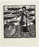 Artist: b'Klein, Deborah.' | Title: b'Travelling light' | Date: 1996 | Technique: b'linocut, printed in black ink, from one block'