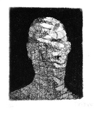 Artist: b'Lyons, Trevor.' | Title: b'not titled [bandaged head]' | Date: 1988 | Technique: b'etching and aquatint, printed in black ink, from one plate'