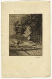 Artist: b'TRAILL, Jessie' | Title: b'The roadside, Flanders' | Date: 1907 | Technique: b'etching, drypioint and foul biting, printed in brown ink with plate-tone, from one plate'