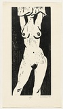 Artist: b'AMOR, Rick' | Title: b'Not titled (nude).' | Date: 1980 | Technique: b'woodcut, printed in black ink, from one block'