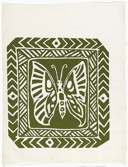 Artist: b'Artist unknown' | Title: b'Butterfly' | Date: 1970s | Technique: b'screenprint, printed in colour, from multiple stencils'