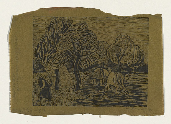 Artist: Groblicka, Lidia. | Title: Working women | Date: 1956-57 | Technique: woodcut, printed in black ink, from one block