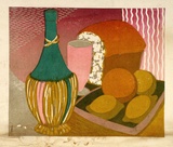 Artist: b'Higgs, Florence.' | Title: b'Still life' | Date: c.1955 | Technique: b'linocut, printed in colour, from five blocks'