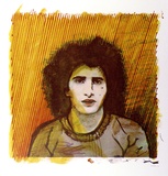 Artist: SHOMALY, Alberr | Title: Self-portrait with golden hair | Date: 1973 | Technique: offset-lithograph, printed in colour, from five aluminium plates