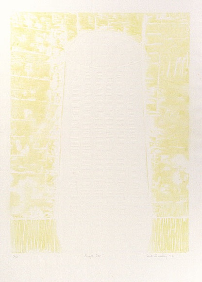 Artist: b'Buckley, Sue.' | Title: b'Magic box.' | Date: 1972 | Technique: b'woodcut, printed in yellow ink, from one block' | Copyright: b'This work appears on screen courtesy of Sue Buckley and her sister Jean Hanrahan'