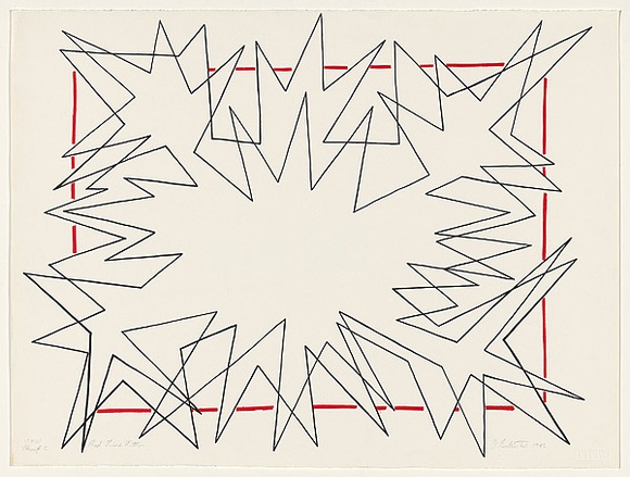 Artist: b'Balsaitis, Jonas.' | Title: b'Red line litho' | Date: 1982 | Technique: b'lithograph, printed in colour, from two stones'