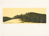 Artist: b'ROSE, David' | Title: bBerry's lane hill with low flying kookaburra | Date: 1979 | Technique: b'screenprint, printed in colour, from multiple stencils'