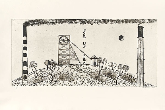 Artist: Bray, Vincent. | Title: not titled [Mount Isa mines] | Date: 2001 | Technique: etching, printed in black ink, from one plate