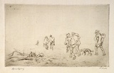 Artist: LINDSAY, Lionel | Title: Tramping for tucker | Date: 1917 | Technique: etching, printed in black ink, from one plate | Copyright: Courtesy of the National Library of Australia