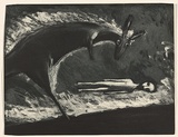 Artist: b'Shead, Garry.' | Title: b'Flaming kangaroo' | Date: 1994-95 | Technique: b'etching and aquatint, printed in black ink, from one plate' | Copyright: b'\xc2\xa9 Garry Shead'