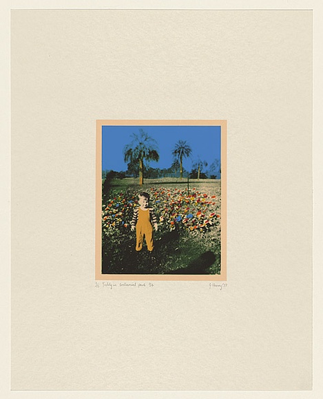 Artist: b'HARVEY, Geoffrey' | Title: bTeddy in Centennial park '54 | Date: 1977 | Technique: b'photo-screenprint, printed in colour, from multiple stencils'