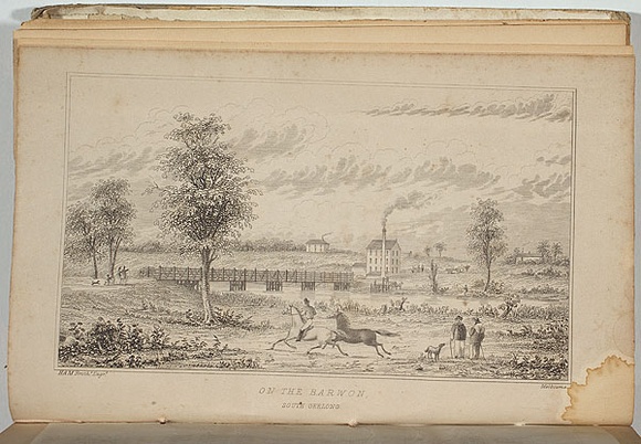 Artist: b'Ham Brothers.' | Title: b'On the Barwon, South Geelong.' | Date: 1850 | Technique: b'engraving, printed in black ink, from one copper plate'