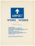 Artist: b'TIPPING, Richard' | Title: b'Airpoet word works.' | Date: 1979 | Technique: b'screenprint, printed in blue ink, from one stencil'