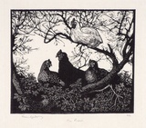 Artist: b'LINDSAY, Lionel' | Title: b'The roost' | Date: 1924 | Technique: b'wood-engraving, printed in black ink, from one block' | Copyright: b'Courtesy of the National Library of Australia'
