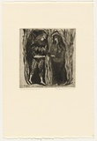 Artist: HANRAHAN, Barbara | Title: Daphnis and Ganymede | Date: 1961 | Technique: drypoint, printed in black ink with plate-tone, from one plate