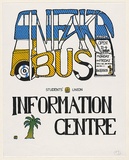 Artist: b'Jeremy.' | Title: b'INFAKR Bus: Information centre' | Date: 1976 | Technique: b'screenprint, printed in colour, from three stencils'