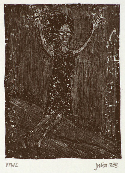 Artist: b'Harman, Julia.' | Title: b'not titled [woman screaming]' | Date: 1988 | Technique: b'lithograph, printed in black ink, from one stone' | Copyright: b'\xc2\xa9 Julia Harman'