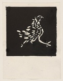 Artist: b'WILLIAMS, Fred' | Title: b'Cockerel [2nd version]' | Date: 1957 | Technique: b'linocut, printed in black ink, from one block' | Copyright: b'\xc2\xa9 Fred Williams Estate'