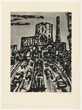 Artist: Senbergs, Jan. | Title: Monument - Port Liardet | Date: 1992 | Technique: etching, printed in black ink, from one plate | Copyright: © Jan Senbergs