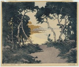 Artist: b'WEBB, A.B.' | Title: b'Sunshine and shadow.' | Date: 1923 | Technique: b'woodcut, printed in colour in the Japanese manner, from five blocks'