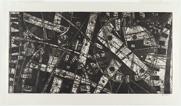 Artist: b'Kemp, Roger.' | Title: b'Sequence nineteen.' | Date: 1973 | Technique: b'etching, printed in black ink with plate-tone, from one plate'