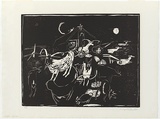 Artist: b'WALKER, Murray' | Title: b'Kallista Farmyard.' | Date: 1964 | Technique: b'woodcut, printed in black ink, from one block'