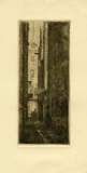 Artist: SHIRLOW, John | Title: The Alley. | Date: c.1930 | Technique: etching, printed in black ink, from one copper plate