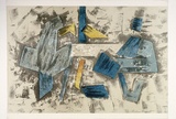Artist: b'KING, Grahame' | Title: b'Fragment a la Sartie III' | Date: 1986 | Technique: b'lithograph, printed in colour, from five stones [or plates]'